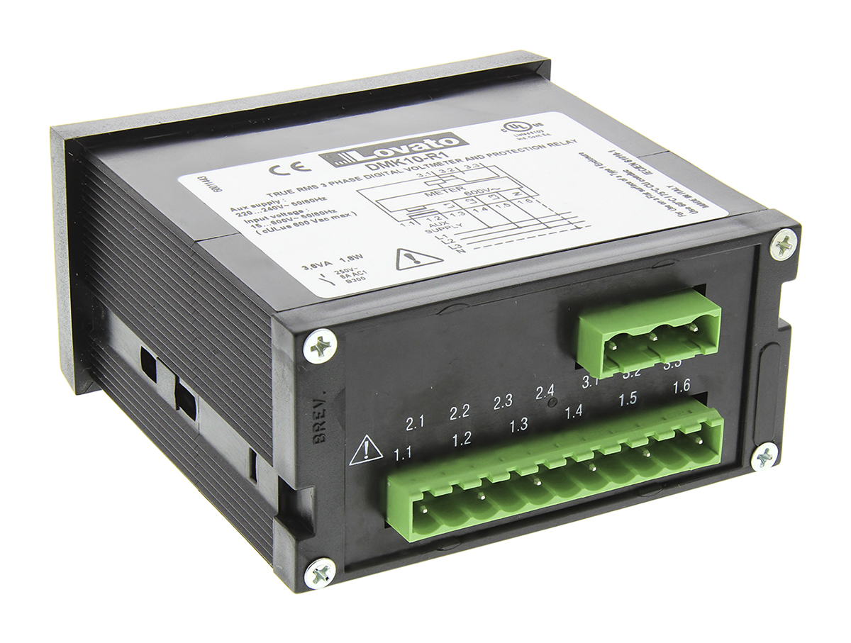 dmk10r1 Lovato DMK Series Digital Voltmeter AC, LED Display 4-Digits ±0.25 %, 45 mm, 92 mm