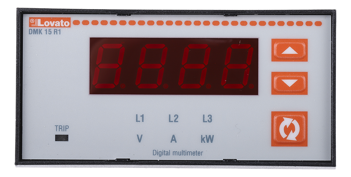 Lovato DMK LED Digital Panel Multifunction Meter for Voltage, Power, Current,  45 mm  x 91 mm