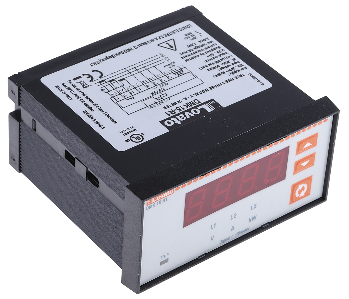 dmk15r1 Lovato DMK LED Digital Panel Multifunction Meter for Voltage, Power, Current,  45 mm  x 91 mm