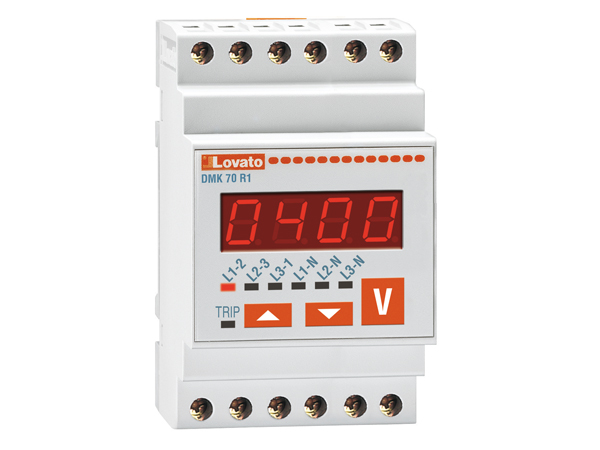 dmk70r1 Lovato DMK Series Digital Voltmeter AC, LED Display 4-Digits ±0.25 %, 99 mm, 5 mm