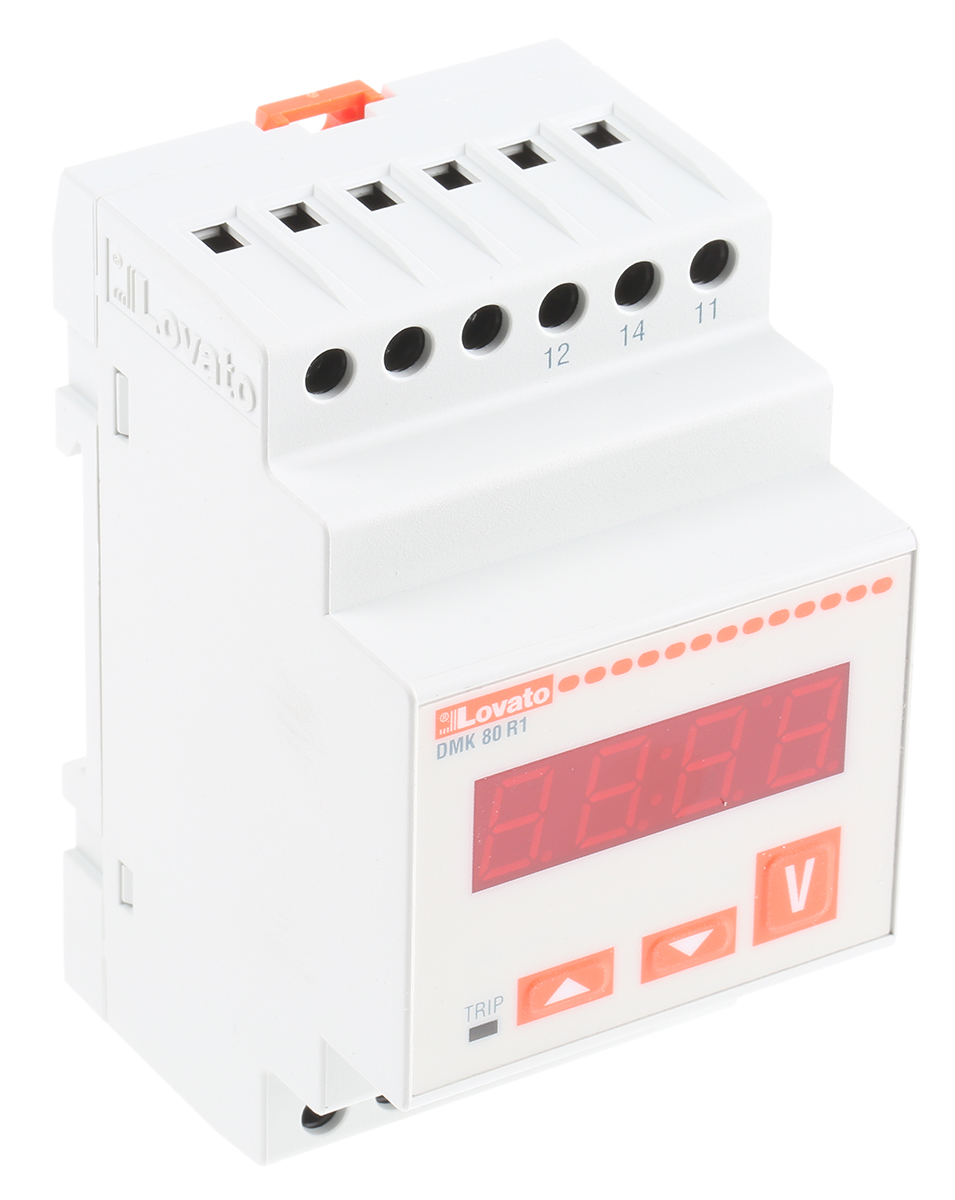 Lovato DMK Series Digital Voltmeter AC, LED Display 4-Digits ±0.25 %