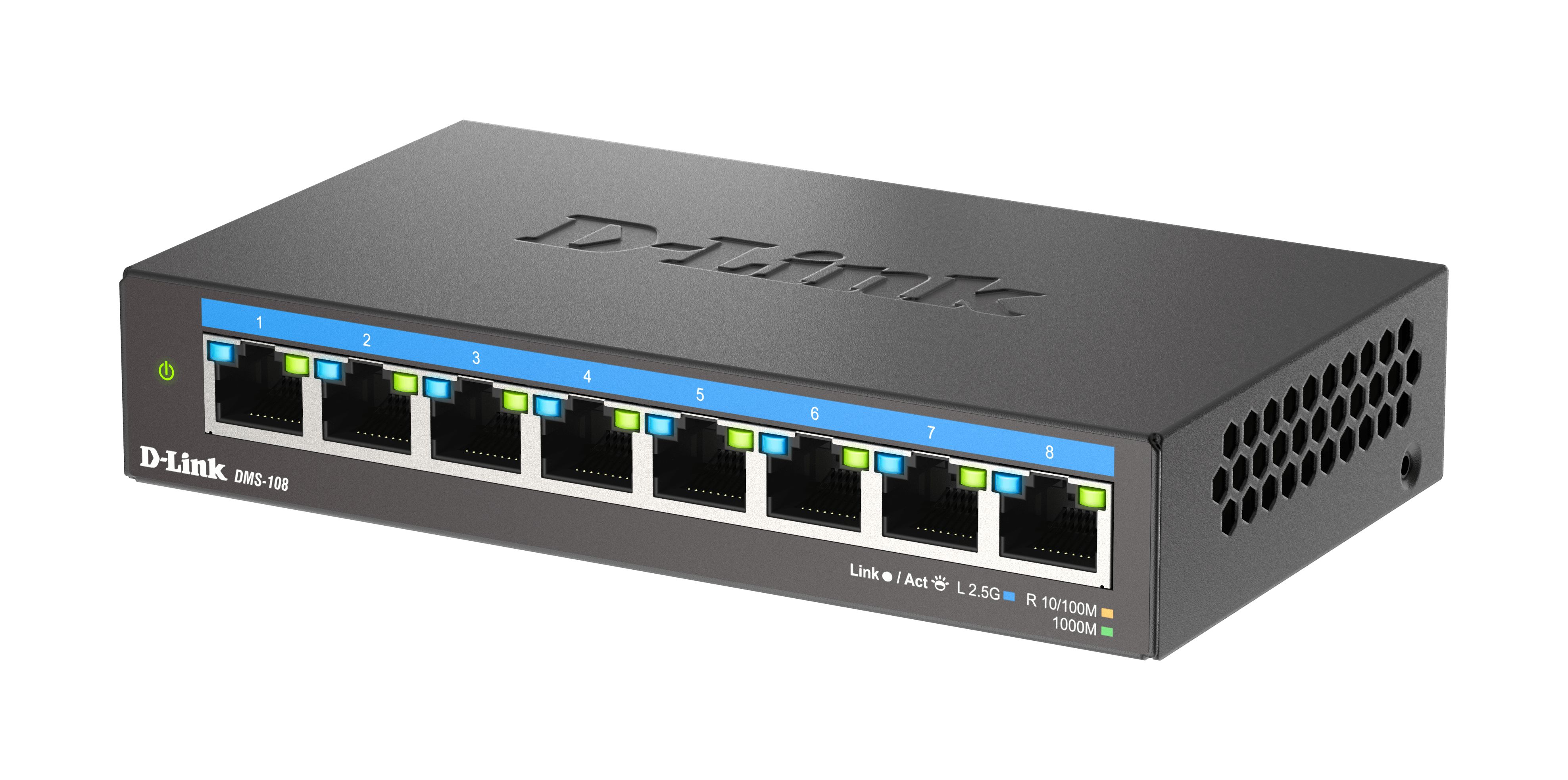 dms-108b D-Link 8-Port 2.5G Multi-Gigabit Desktop Switch Unmanaged 8 Port Gigabit Switch