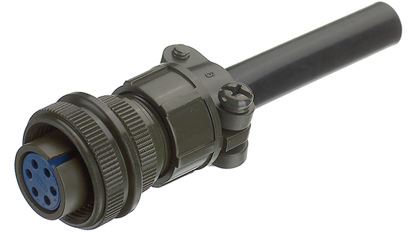 Fujikura, DMS, Copper Alloy Straight 4 Way Cable MIL Spec Circular Connector Female Black, Female Contacts,Shell Size 14