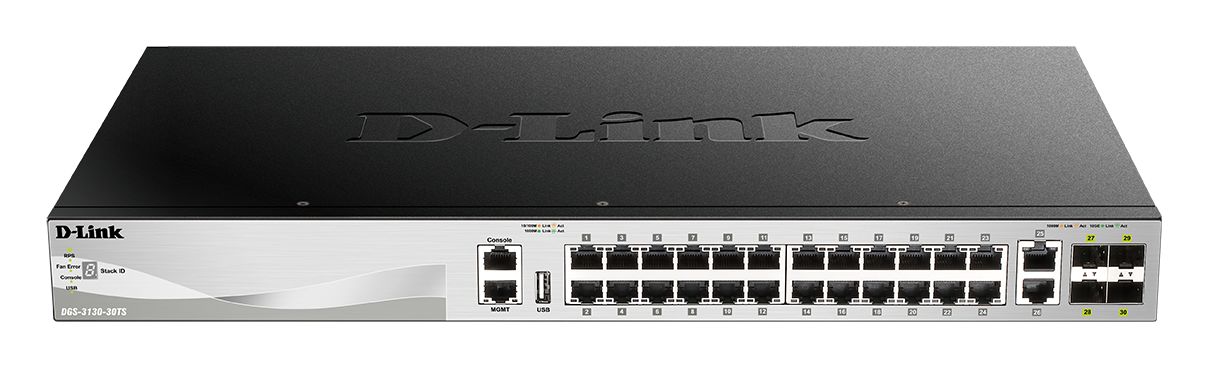 dms-3130-30tse D-Link 30-Port Layer 3 Stackable Multi-Gigabit Managed Switch with 25G Uplinks Managed 30 Port Managed Switch