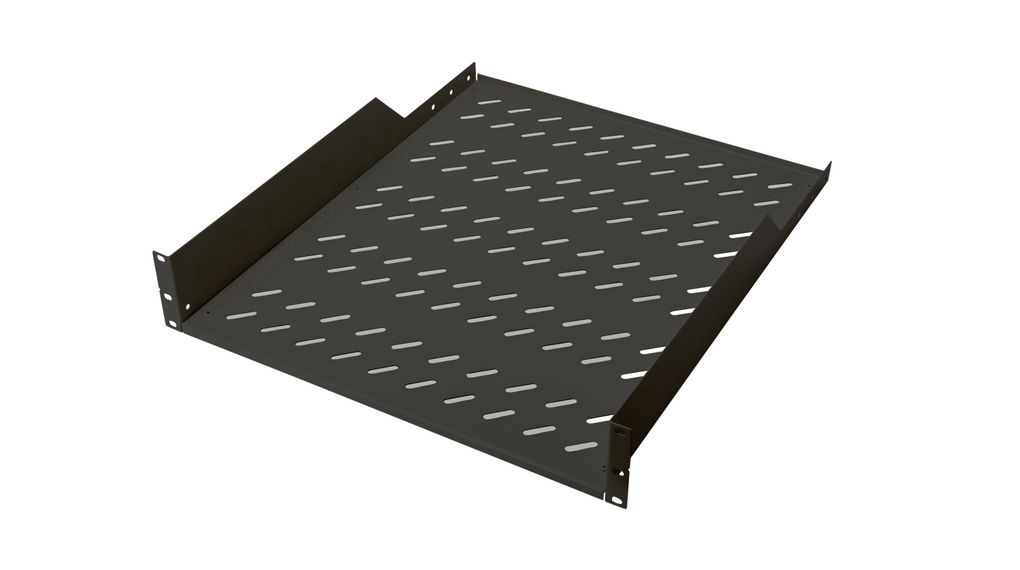 Digitus DN-19 Series Black Fixed Shelf, 2 U, 25kg Load, 483mm x 88 mm