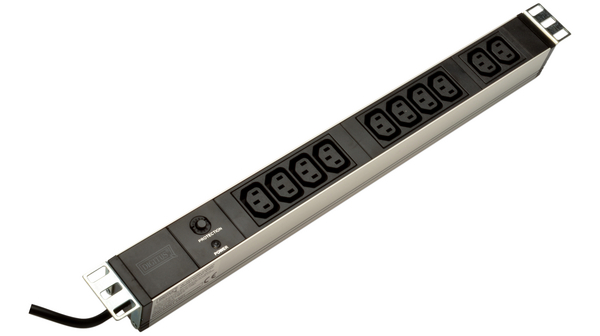 Digitus IEC C13 10 Gang Socket Bar, 2m Cable, 10A, 250V ac Surge Protection