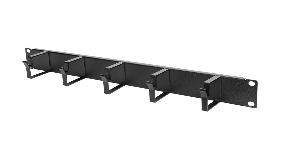 Digitus Black Steel Cable Management Panel, 1 U 483 mm