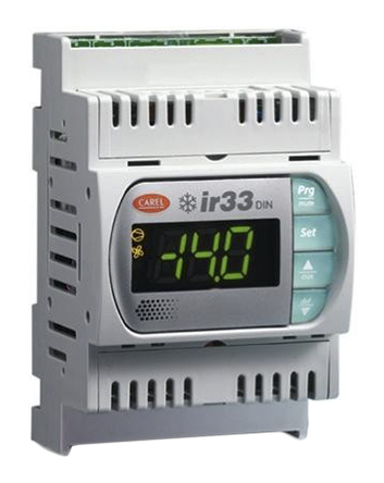 Carel DN33 Panel, DIN Rail PID Temperature Controller 2 Input, 2 Output Relay 230V PID Controller