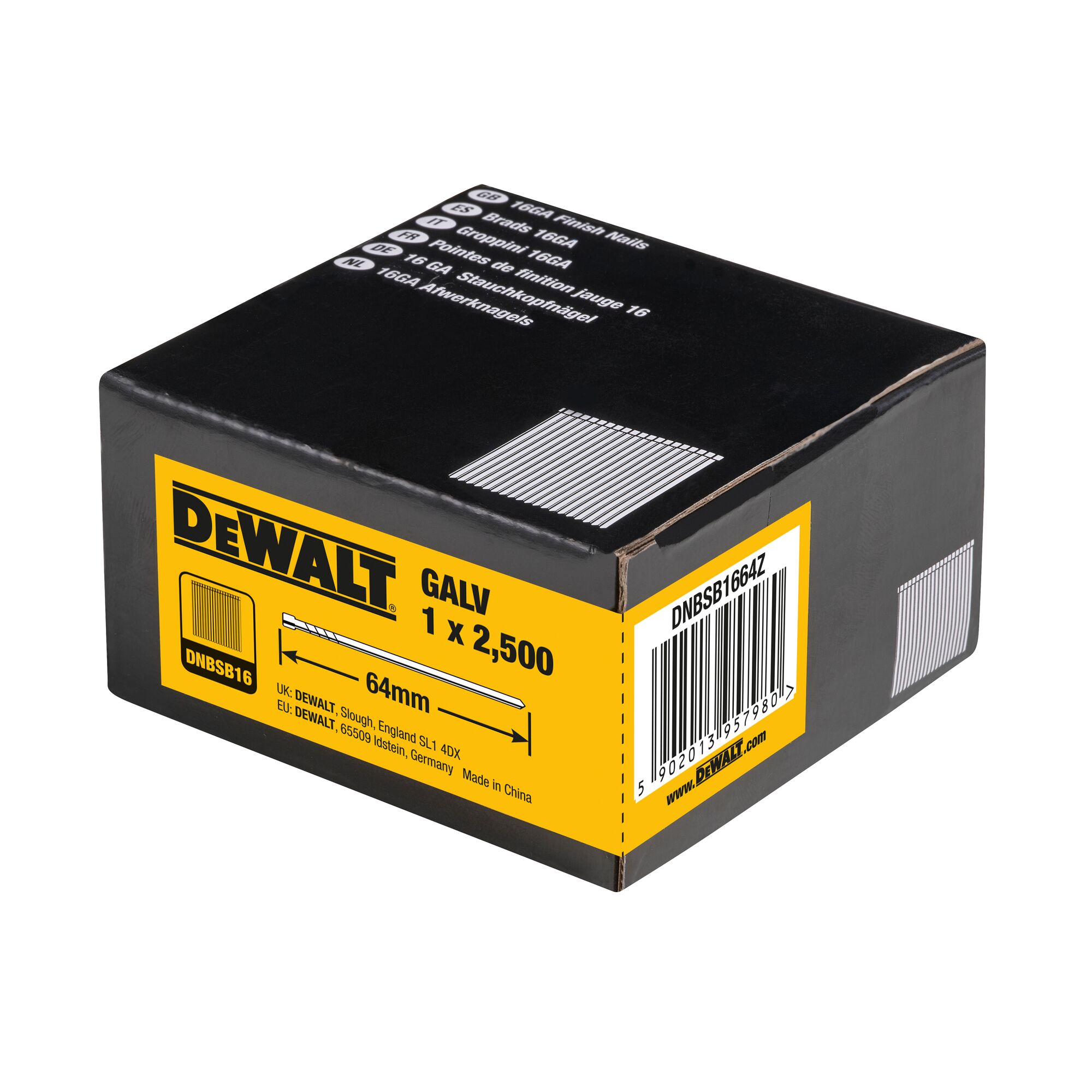 DeWALT Galvanised Nail; 64 mm x 1.6 mm;