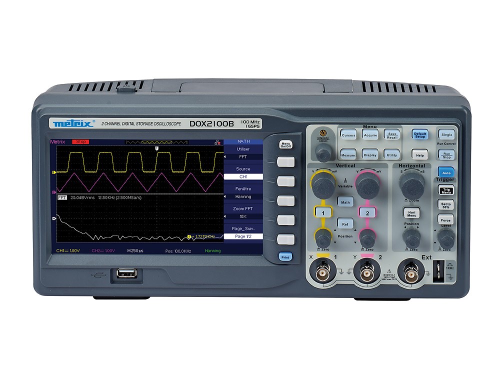 Metrix DOX 2000B Series, 100 MHz Bench Oscilloscope, 2 Channels - UKAS