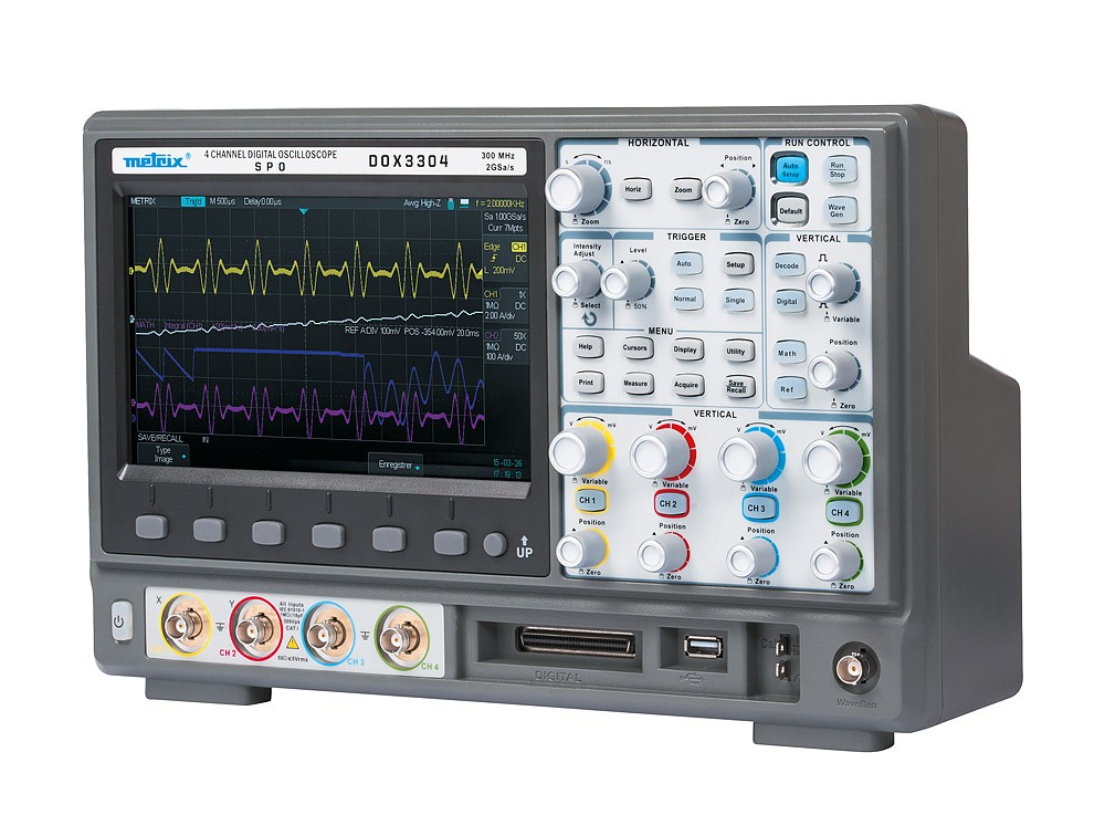 Metrix DOX3000 Series, 300 MHz Bench Oscilloscope, 4 Channels - UKAS