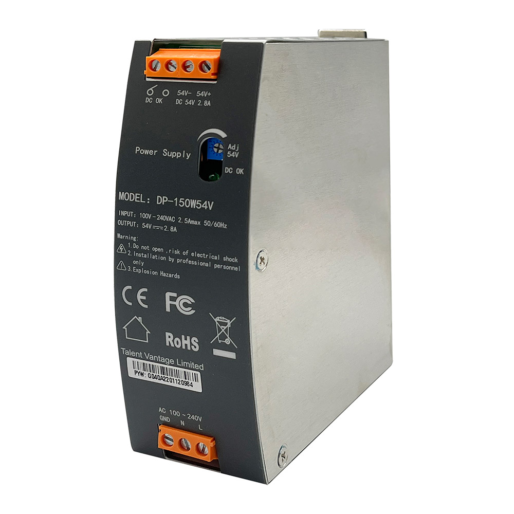 Edimax DP Switched Mode DIN Rail Power Supply 264V ac AC Input 54V dc, 2.8 A Output DC 150 W