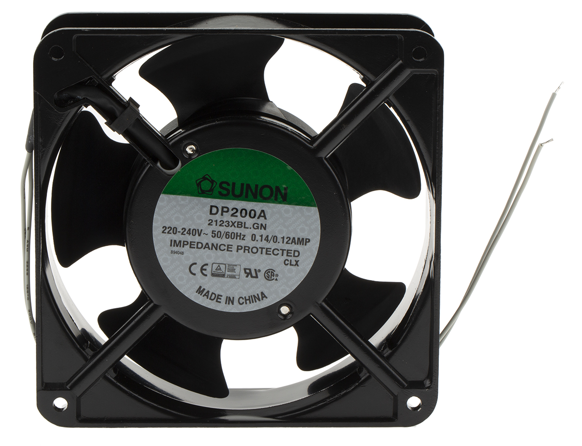 Sunon DP Series Axial Fan, 230V ac, 199 m³/h, 21 W, 120 mA Max 120 mm, 120mm, 38 mm