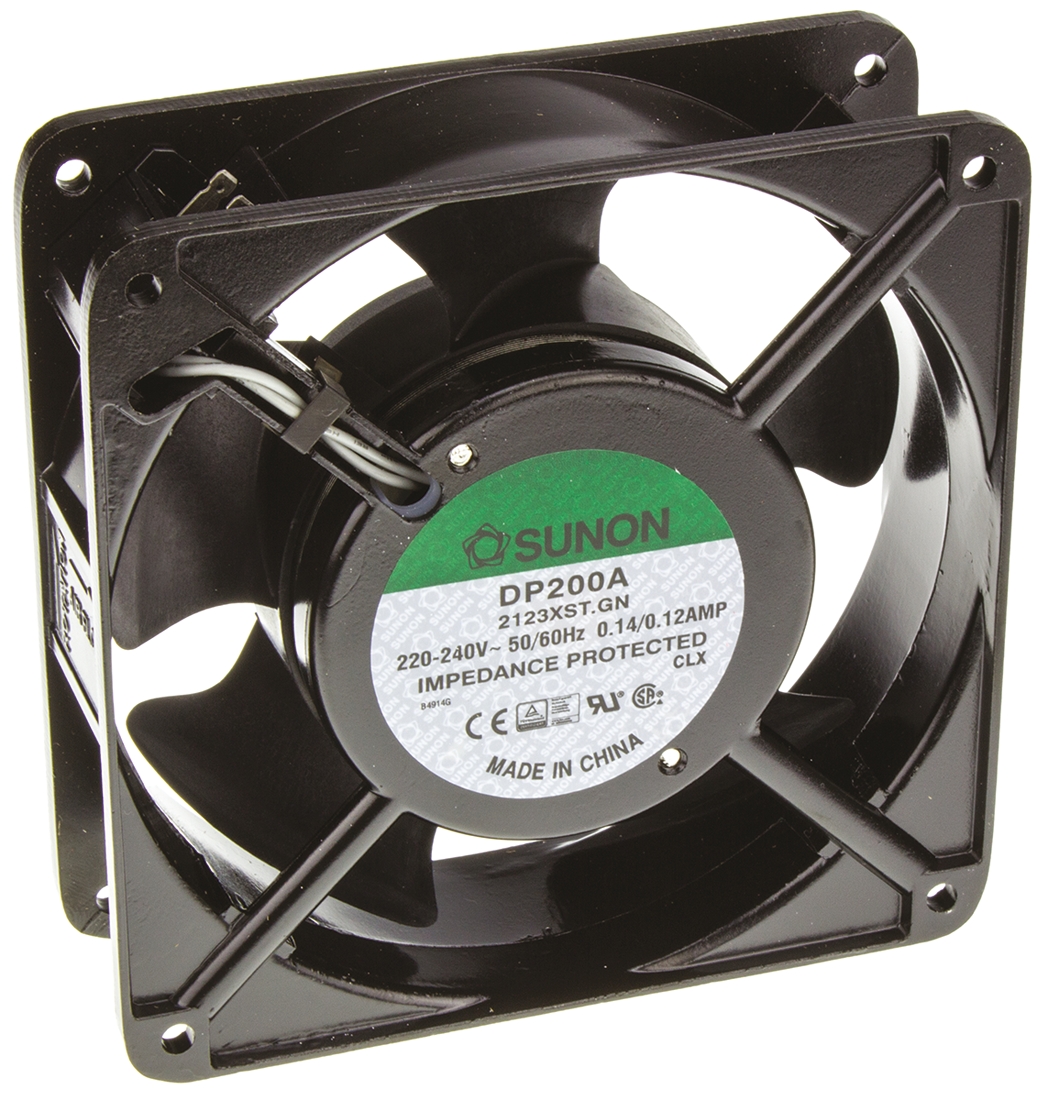 Sunon DP Series Axial Fan, 230V ac, 161.4 m³/h, 21 W, 120 mA Max 120 mm, 120mm, 38 mm