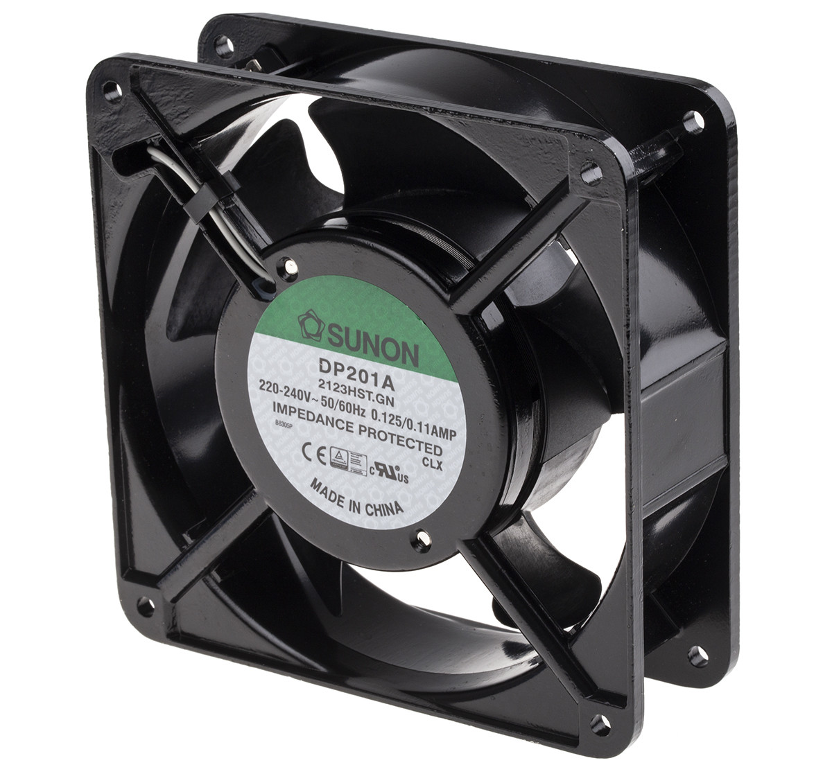 Sunon DP201 Series Axial Fan, 230V ac, 144.4 m³/h, 20 W, 125 mA Max 119 mm, 119mm, 38.5 mm