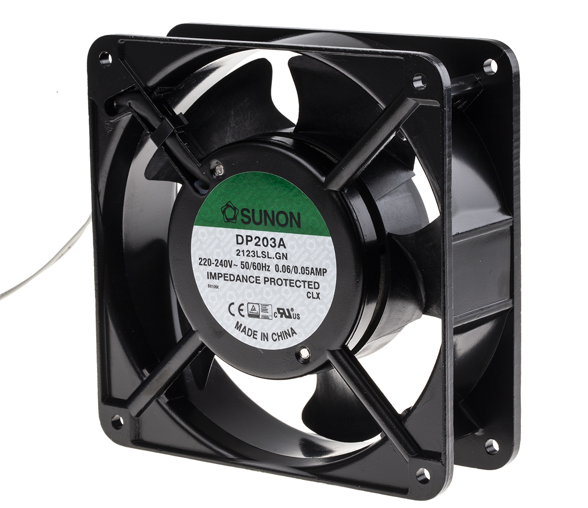 Sunon DP Series Axial Fan, 230V ac, 118.9 m³/h, 10 W, 50 mA Max 120 mm, 120mm, 38 mm