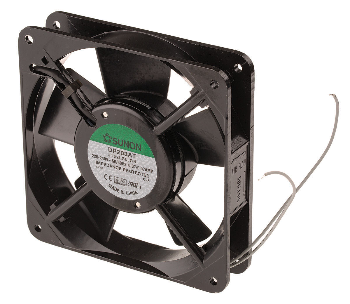 Sunon DP Series Axial Fan, 230V ac, 78.2 m³/h, 13 W, 70 mA Max 120 mm, 120mm, 25 mm
