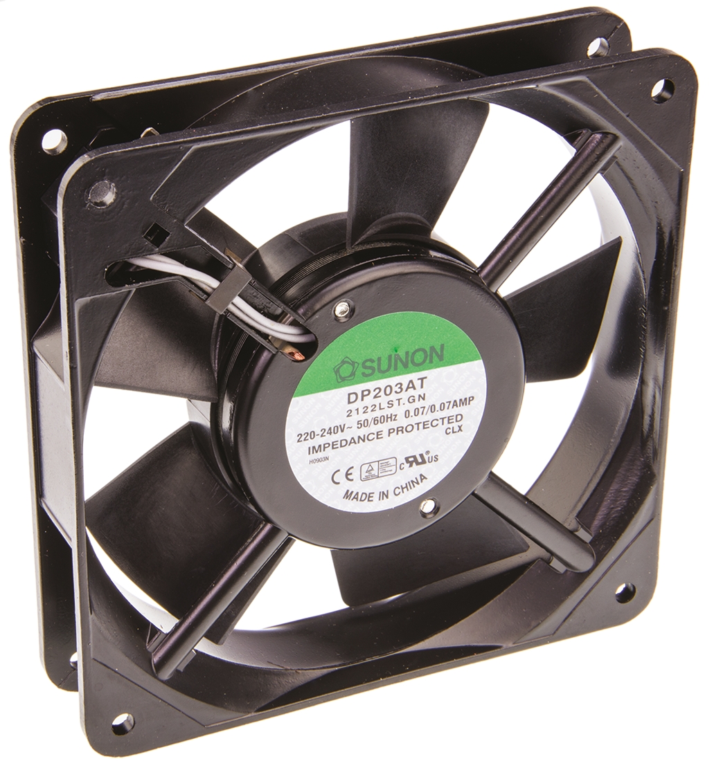 Sunon DP Series Axial Fan, 230V ac, 78.2 m³/h, 13 W, 70 mA Max 120 mm, 120mm, 25 mm