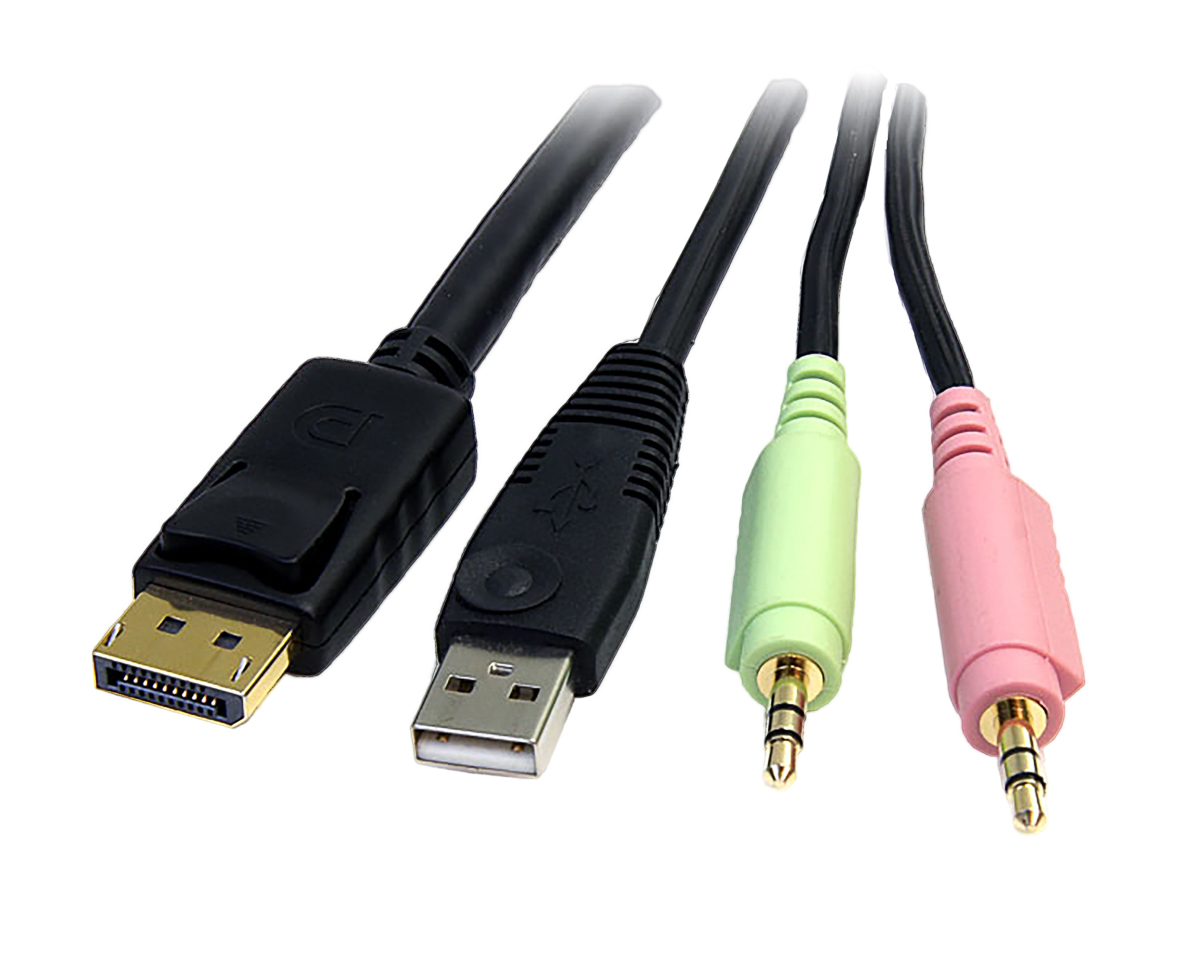 dp4n1usb6 StarTech.com Male USB Type A to Male 3.5 mm Stereo Jack x 2 KVM Cable