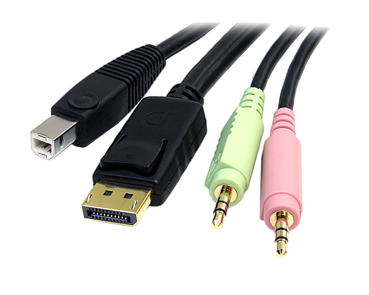 dp4n1usb6 StarTech.com Male USB Type A to Male 3.5 mm Stereo Jack x 2 KVM Cable