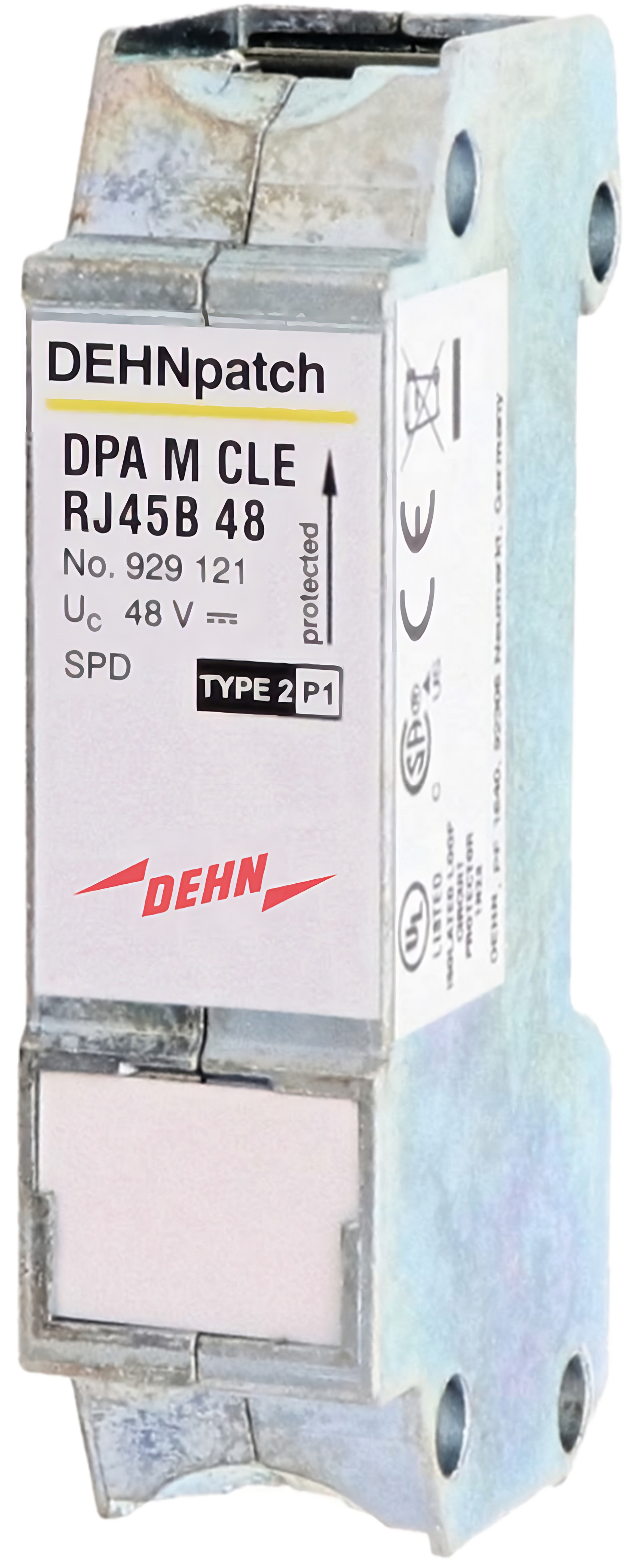 Dehn, DPA Surge Protection Connector 57 V dc, 34V ac Maximum Voltage Rating 10 kA Maximum Surge Current Surge Arrester