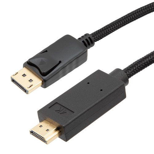 L-Com Male DisplayPort to Male HDMI, Polyvinyl Chloride DisplayPort Cable, 3 m