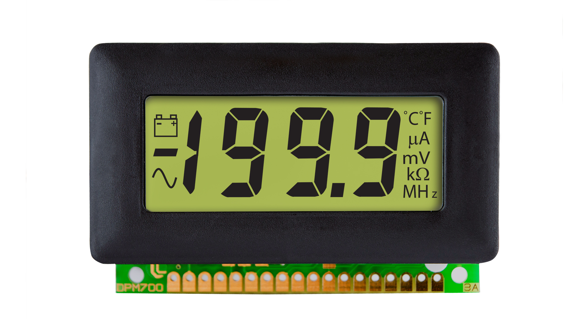 Lascar 8556 Series Digital Voltmeter DC, LCD Display 3.5-Digits ±1 %, 32 mm, 62 mm