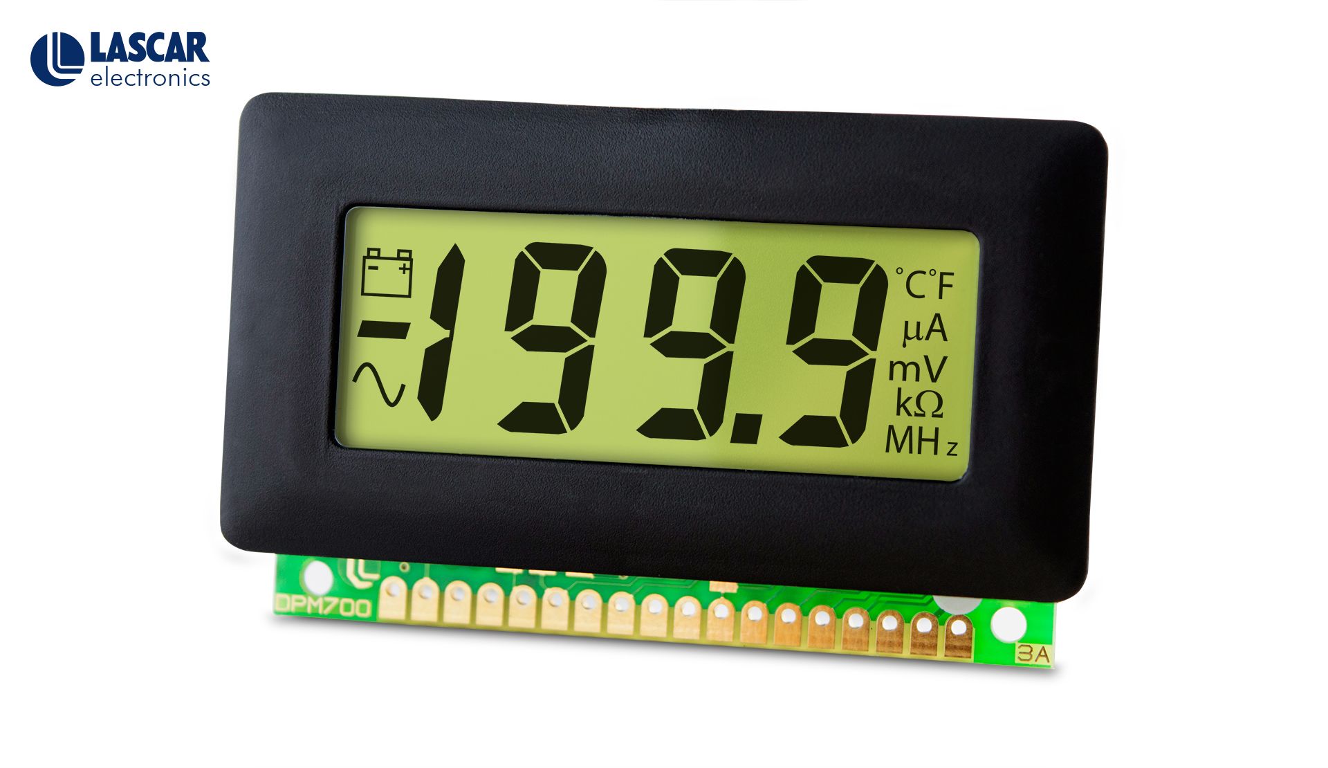 dpm-700s-0 Lascar 8556 Series Digital Voltmeter DC, LCD Display 3.5-Digits ±1 %, 32 mm, 62 mm