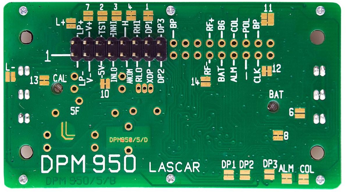 dpm-950s Lascar DPM950 Series Digital Voltmeter DC, LCD Display 3.5-Digits ±1 %, 40 mm, 72 mm