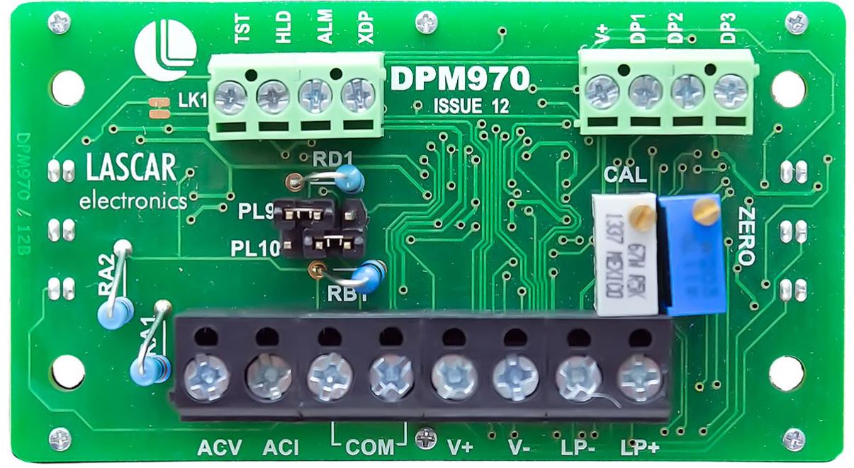dpm-970 Lascar DPM970 Series Digital Voltmeter AC, LCD Display 3.5-Digits ±2 %, 40 mm, 72 mm