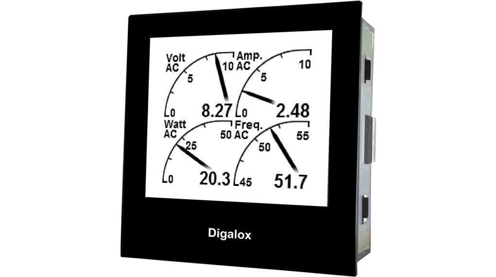 TDE Instruments DPM72 LCD Digital Panel Multifunction Meter for Voltage, Current, Frequency,  68 mm  x 68 mm