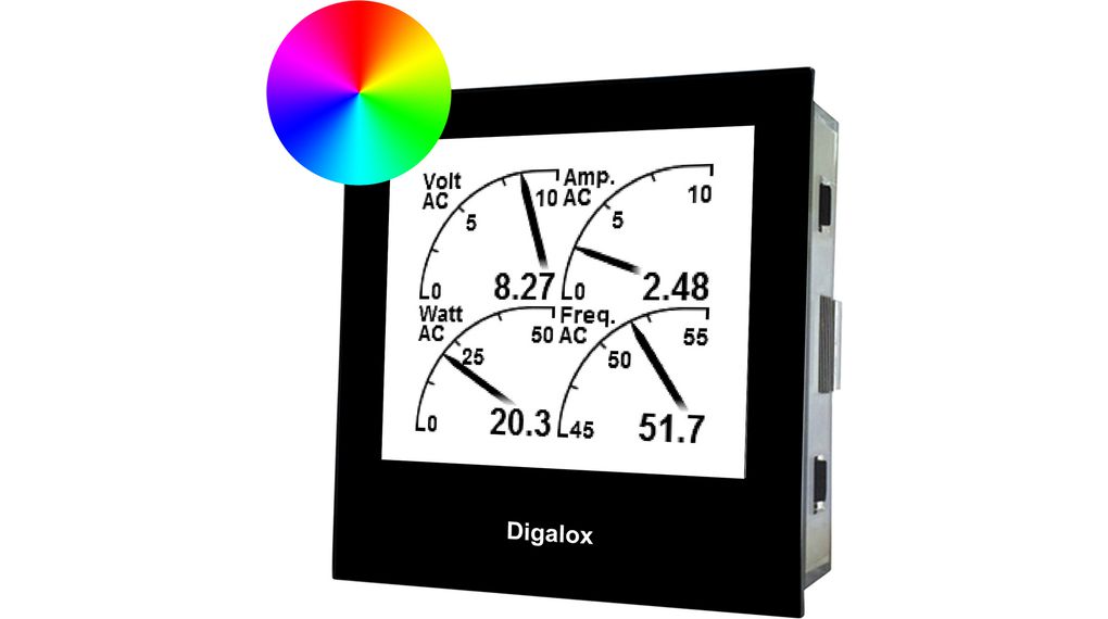 dpm72-mp TDE Instruments DPM72 LCD Digital Panel Multifunction Meter for Voltage, Current, Frequency,  68 mm  x 68 mm