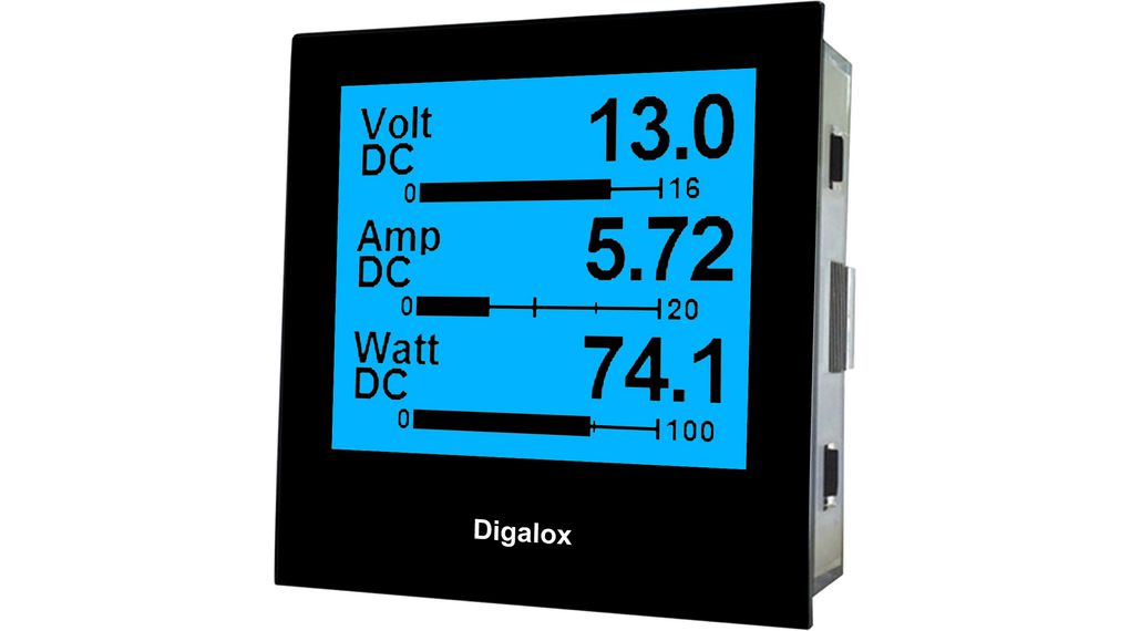 dpm72-mp TDE Instruments DPM72 LCD Digital Panel Multifunction Meter for Voltage, Current, Frequency,  68 mm  x 68 mm