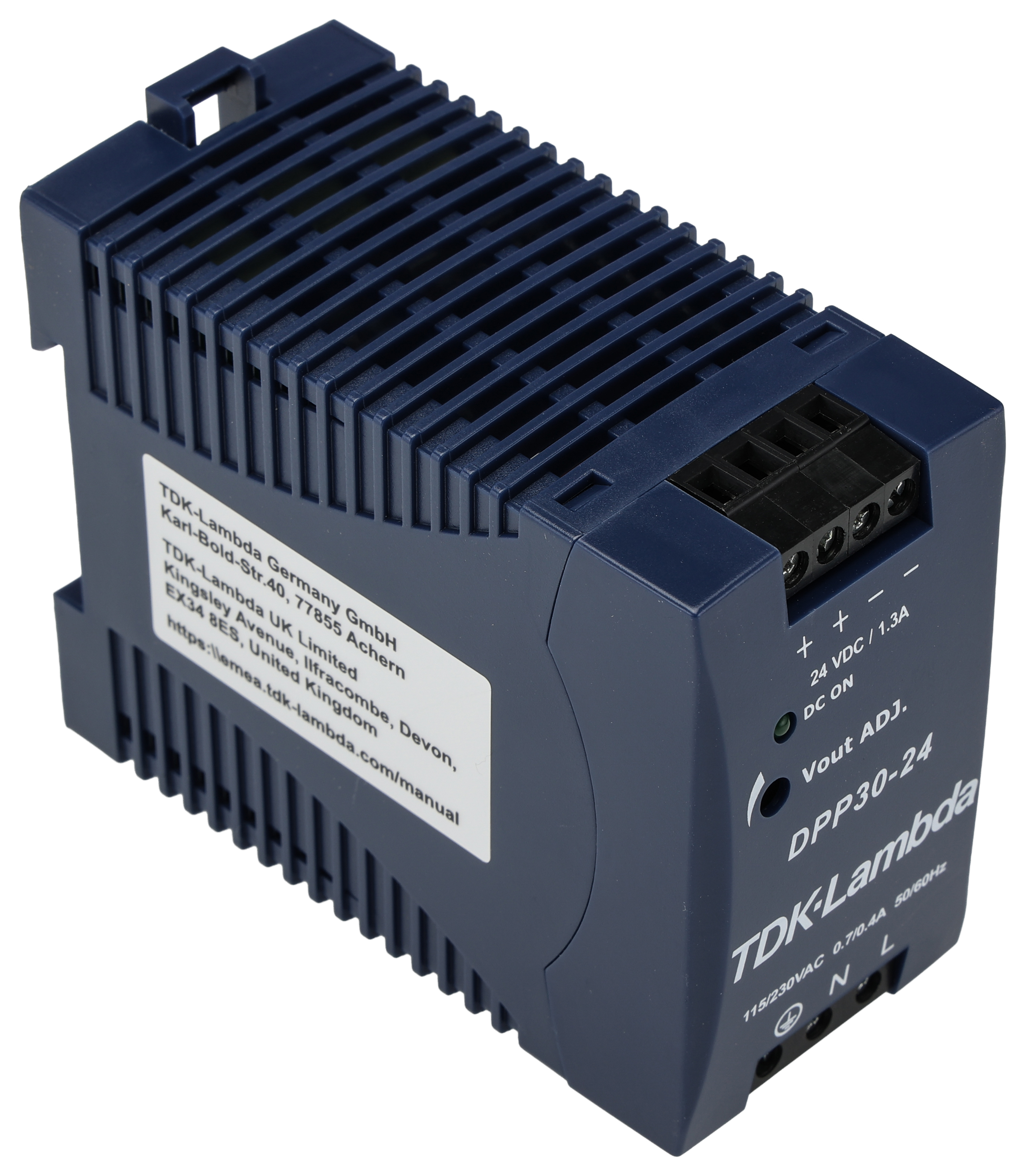 TDK-Lambda DPP Switched Mode DIN Rail Power Supply 264V ac AC/DC Input 24V dc, 1.3 A Output DC 30 W