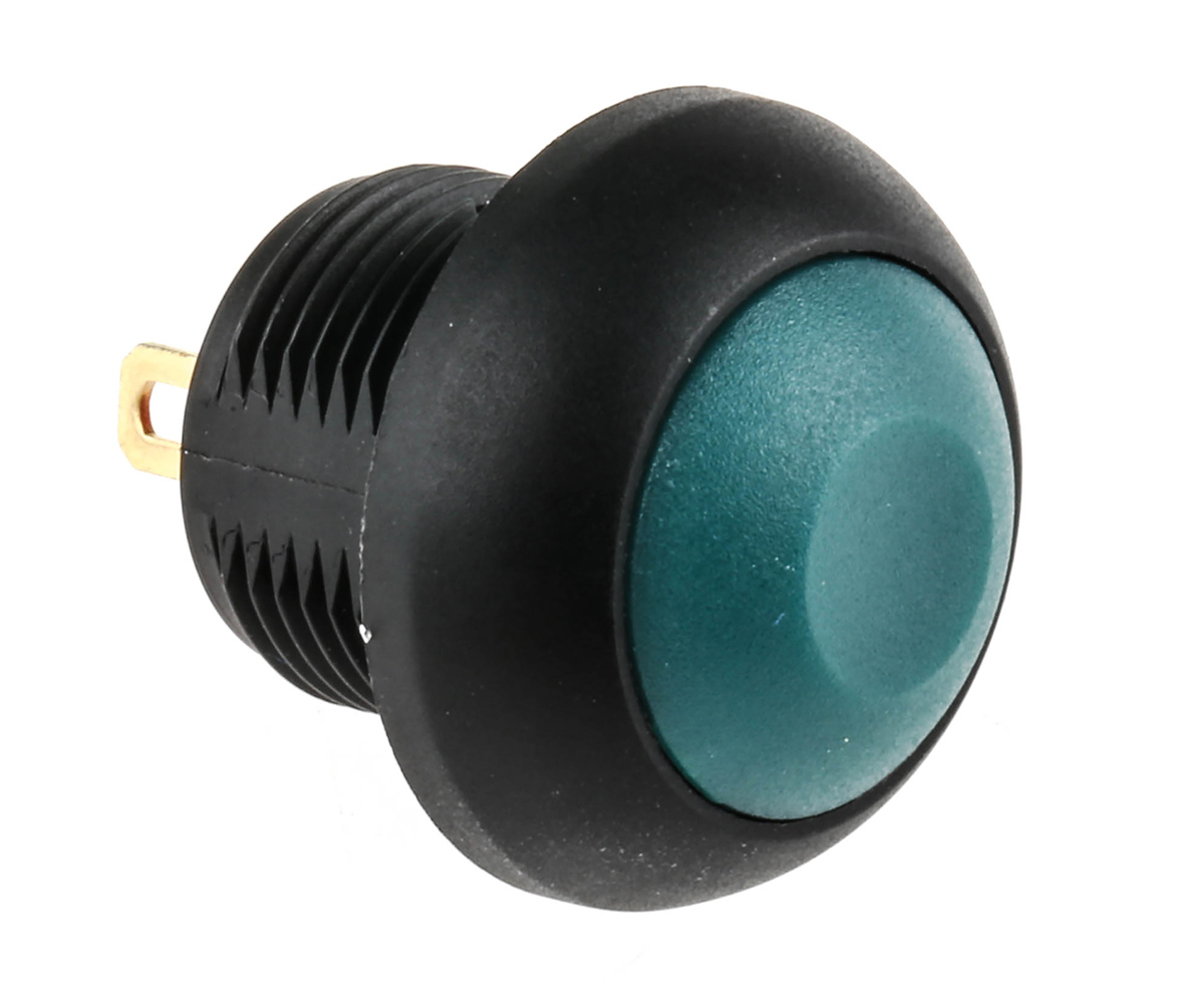 KNITTER-SWITCH DPW Series Miniature Push Button Switch, Momentary, Panel, 12.9 mm Cutout, SPST, Green LED, IP67 250 V ac