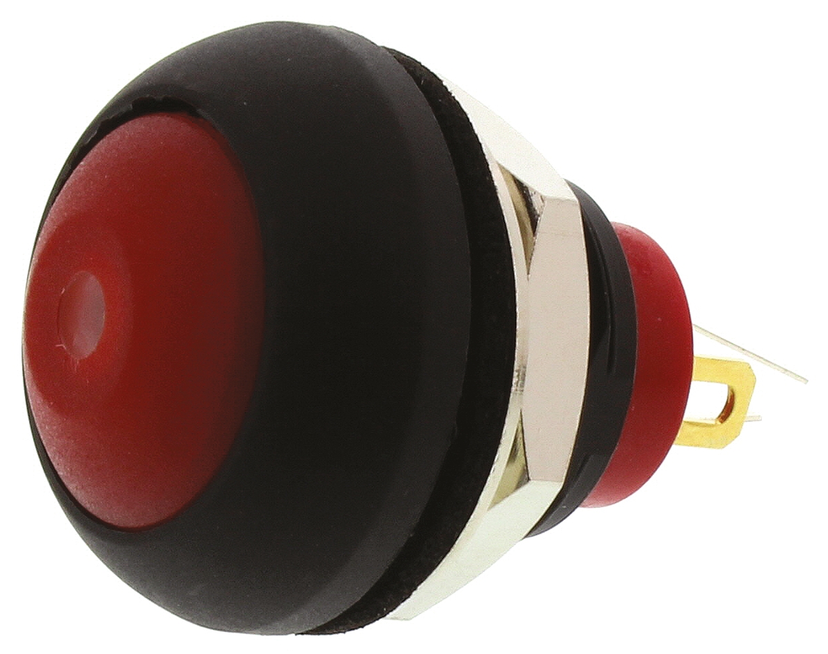 KNITTER-SWITCH DPWL Series Illuminated Miniature Push Button Switch, Momentary, Panel, 12.9 mm Cutout, SPST, Green LED,