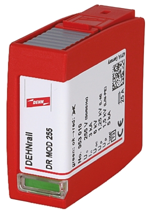Dehn, DR Surge Protection Plug 255V ac/dc Maximum Voltage Rating 5 kA Maximum Surge Current Surge Arrester Protection