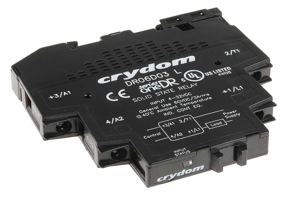 Sensata / Crydom One DR Solid State Interface Relay, Control:32V dc DIN Rail Screw