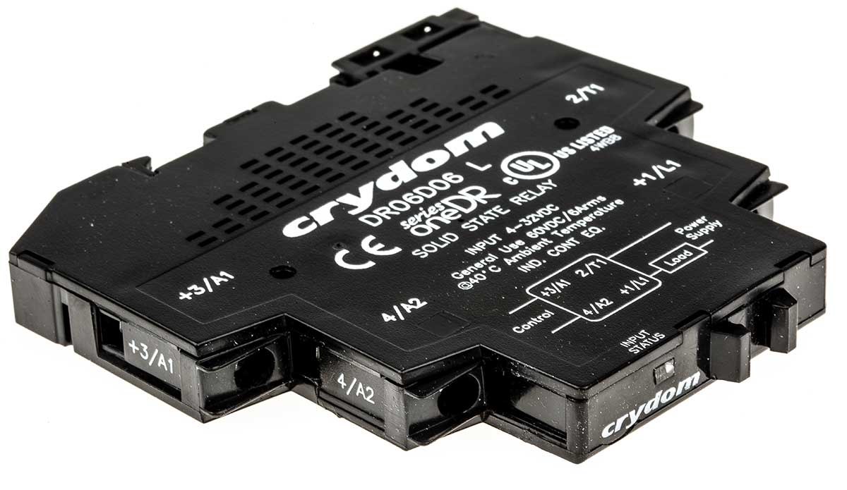 dr06d06 Sensata / Crydom OneDR Solid State Interface Relay 24V ac, 600 V ac DIN Rail Screw