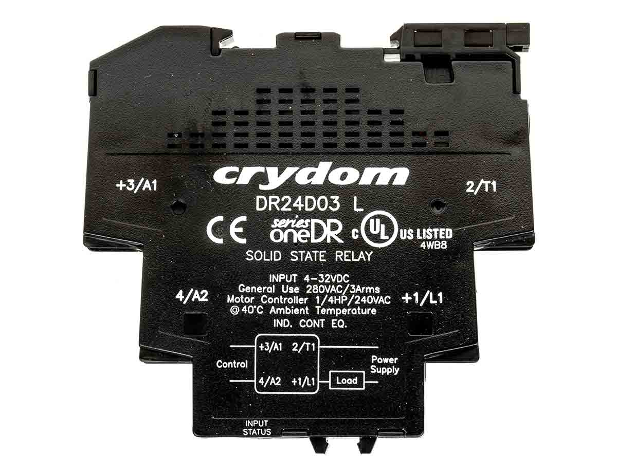 Sensata / Crydom DR24D03 Solid State Interface Relay 48V ac, 600 V ac DIN Rail Screw