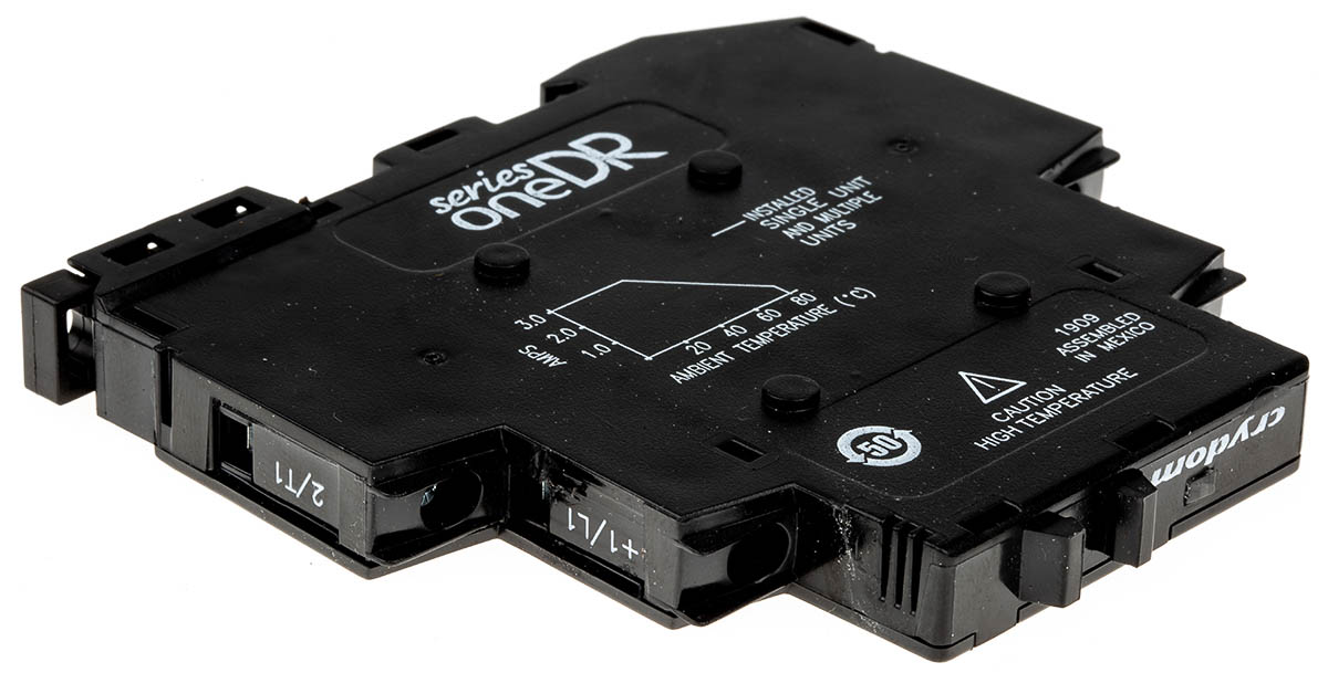 dr24d03 Sensata / Crydom DR24D03 Solid State Interface Relay 48V ac, 600 V ac DIN Rail Screw