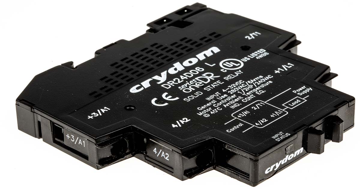 dr24d06 Sensata / Crydom OneDR Solid State Interface Relay 24V ac, 600 V ac DIN Rail Screw