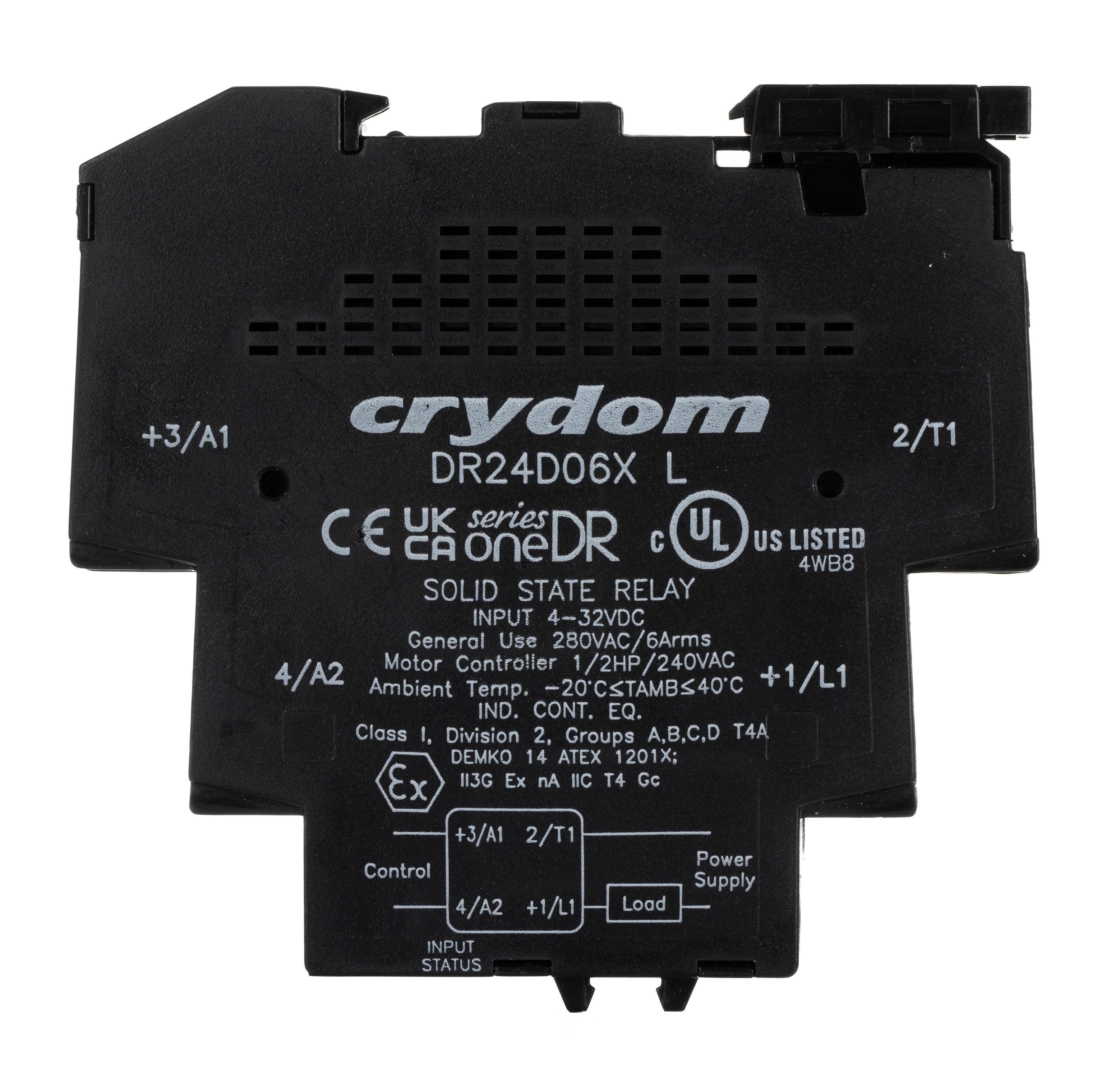 dr24d06x Sensata / Crydom DR Solid State Interface Relay, Control:32V dc DIN Rail Screw