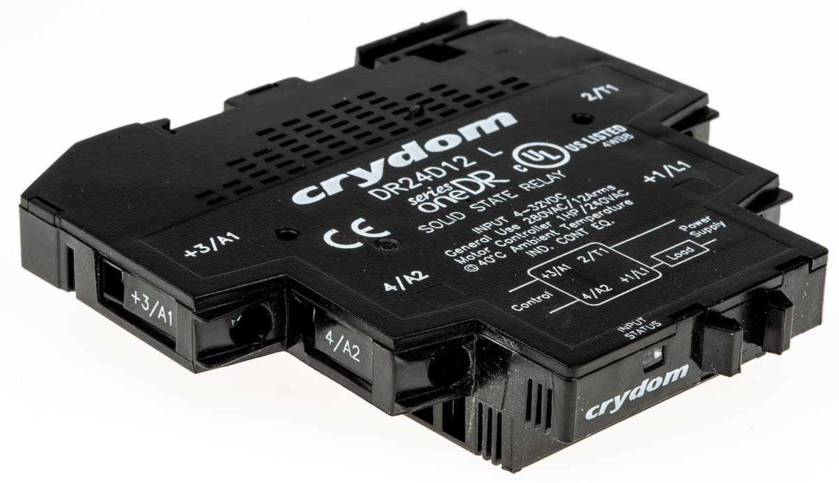 dr24d12 Sensata / Crydom OneDR Solid State Interface Relay 600V ac DIN Rail Screw