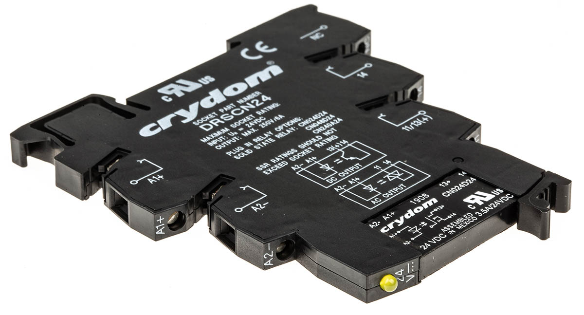 dra-cn024d24 Sensata / Crydom DRACN Solid State Interface Relay, Control:30V dc DIN Rail Screw