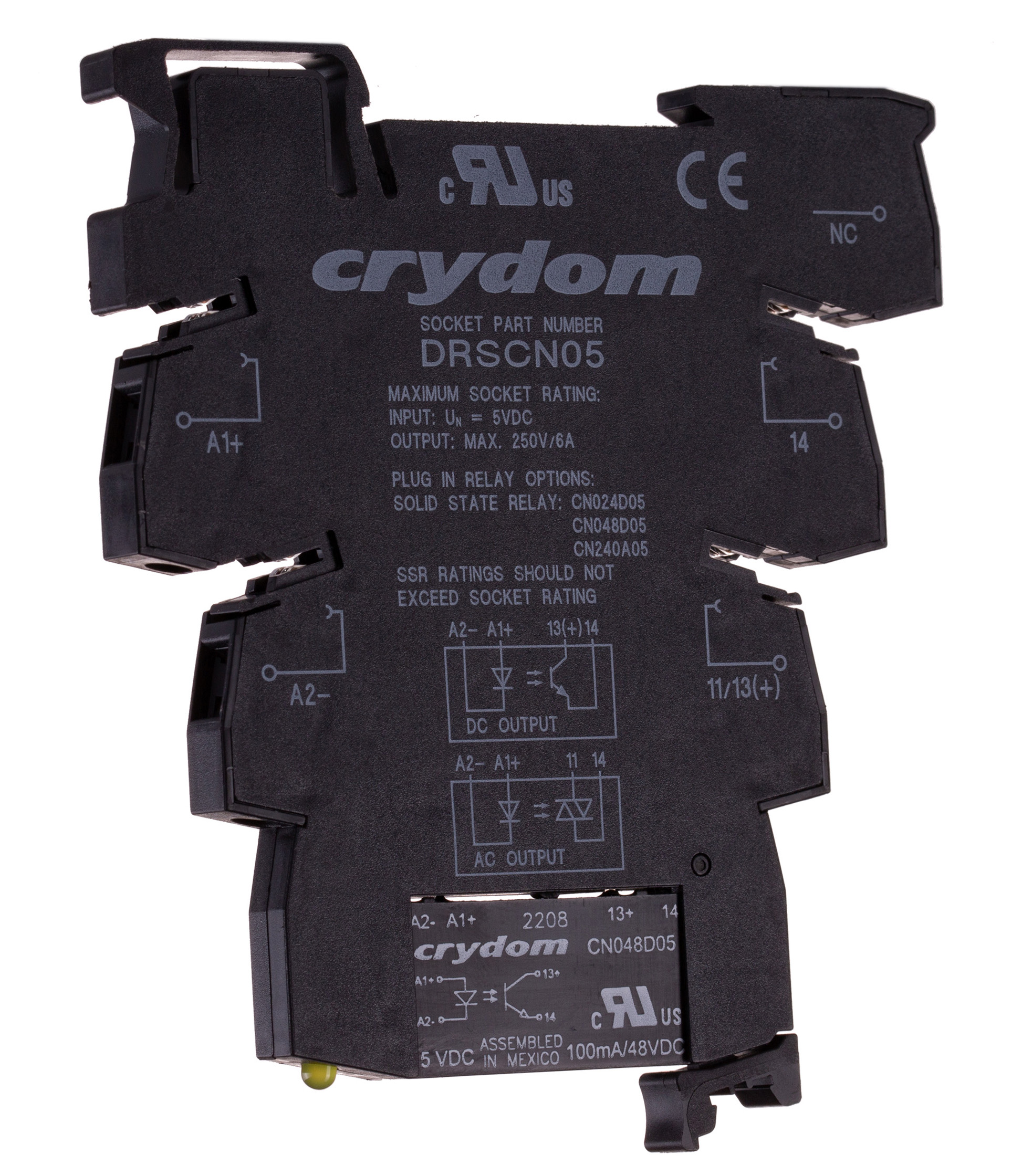 Sensata / Crydom DRA-CN Solid State Interface Relay, Control:12V dc DIN Rail Screw