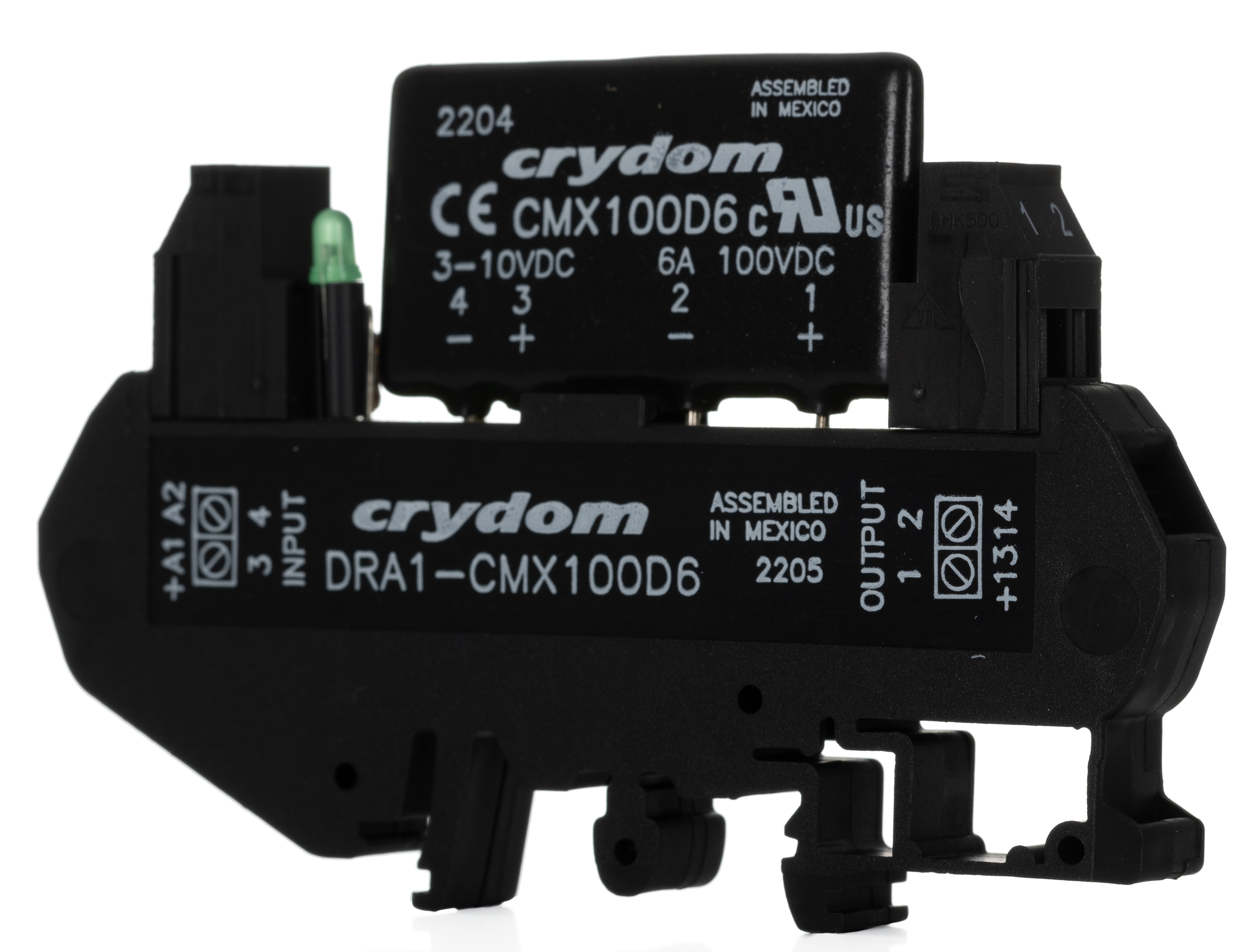 dra1-cmx100d6 Sensata / Crydom DRA Solid State Interface Relay, Control:10V dc DIN Rail Screw