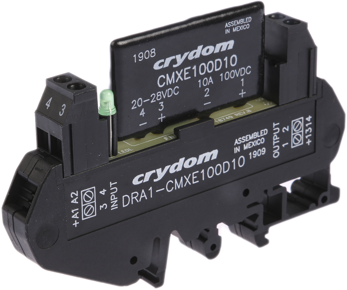 dra1-cmxe100d10 Sensata / Crydom DRA Solid State Interface Relay, Control:28V dc DIN Rail Screw