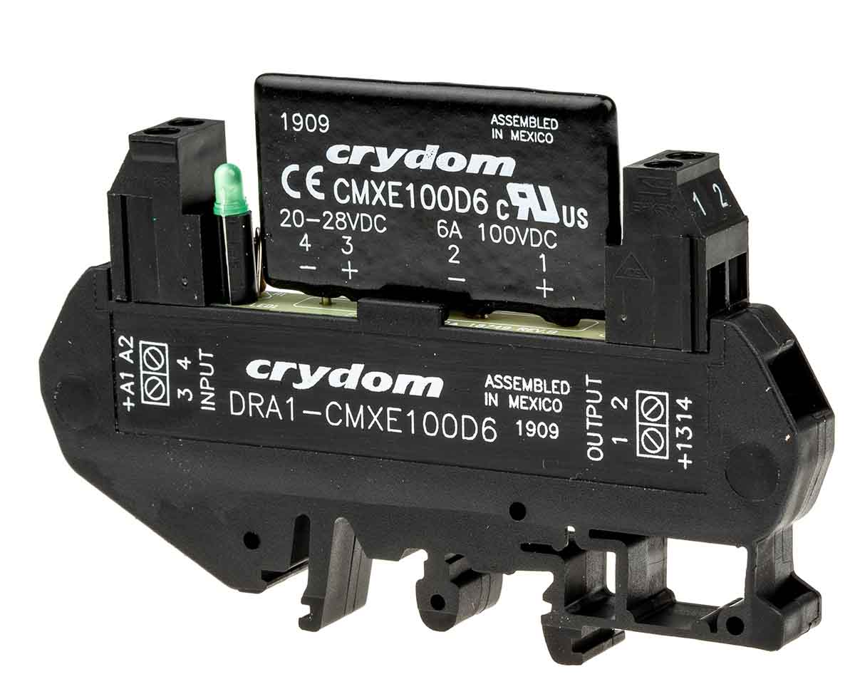 dra1-cmxe100d6 Sensata / Crydom DRA1 CMX Solid State Interface Relay, Control:28V dc DIN Rail Screw