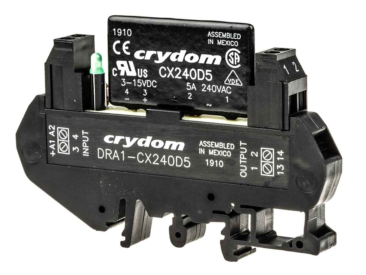 dra1-cx240d5 Sensata / Crydom DRA1-CX Solid State Interface Relay 380V ac DIN Rail Screw